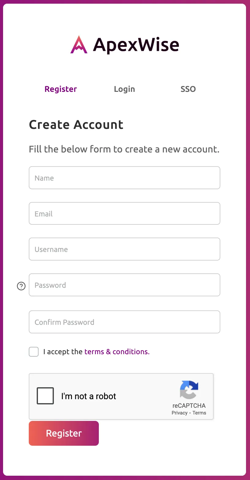 Register a new account