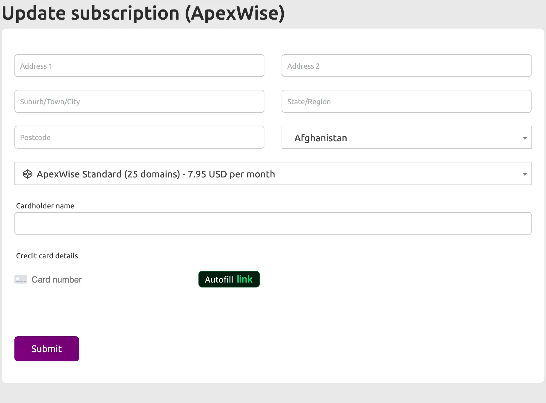 Update Payment Method